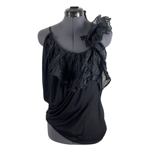 Elizabeth and James ruffled one shoulder tank top size small - Picture 1 of 6